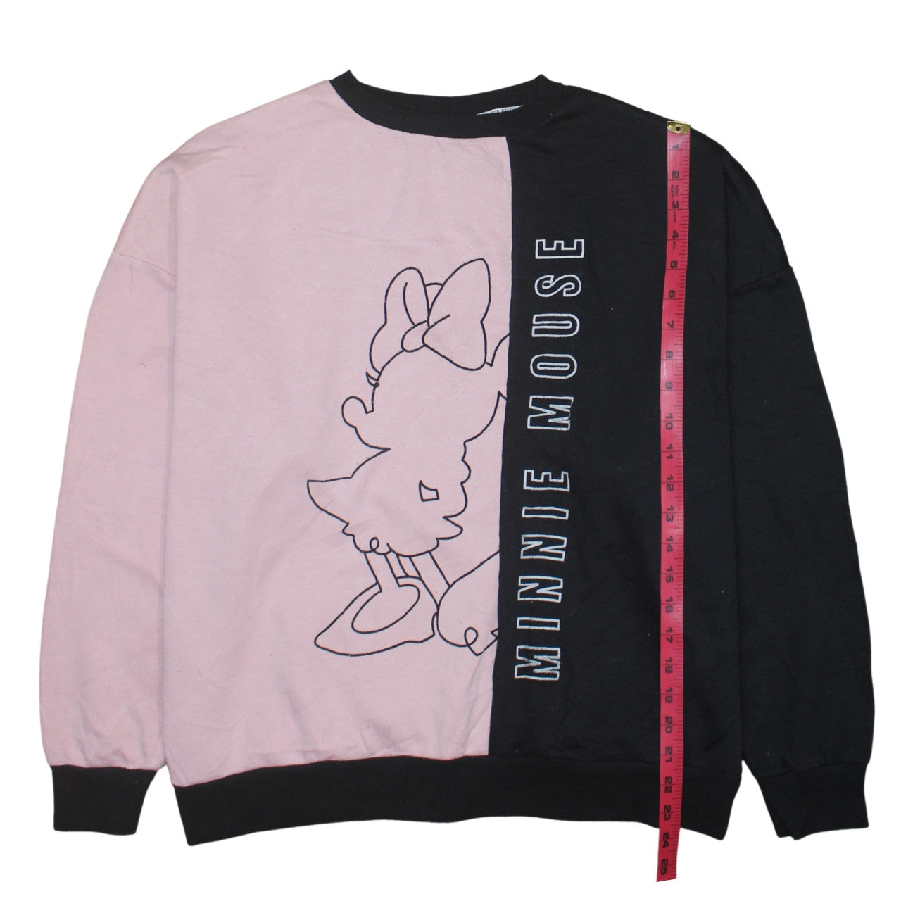 Disney Women Black Pink Minnie Mouse Colourblock Sweatshirt L
