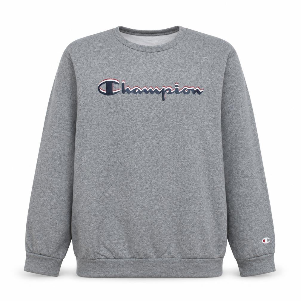 Champion Boys Grey Logo Pullover Sweatshirt XL 13-14 Years Fleece Crew Neck