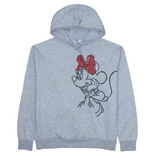 Disney Womens Grey Minnie Mouse Pullover Hoodie Size 10/12