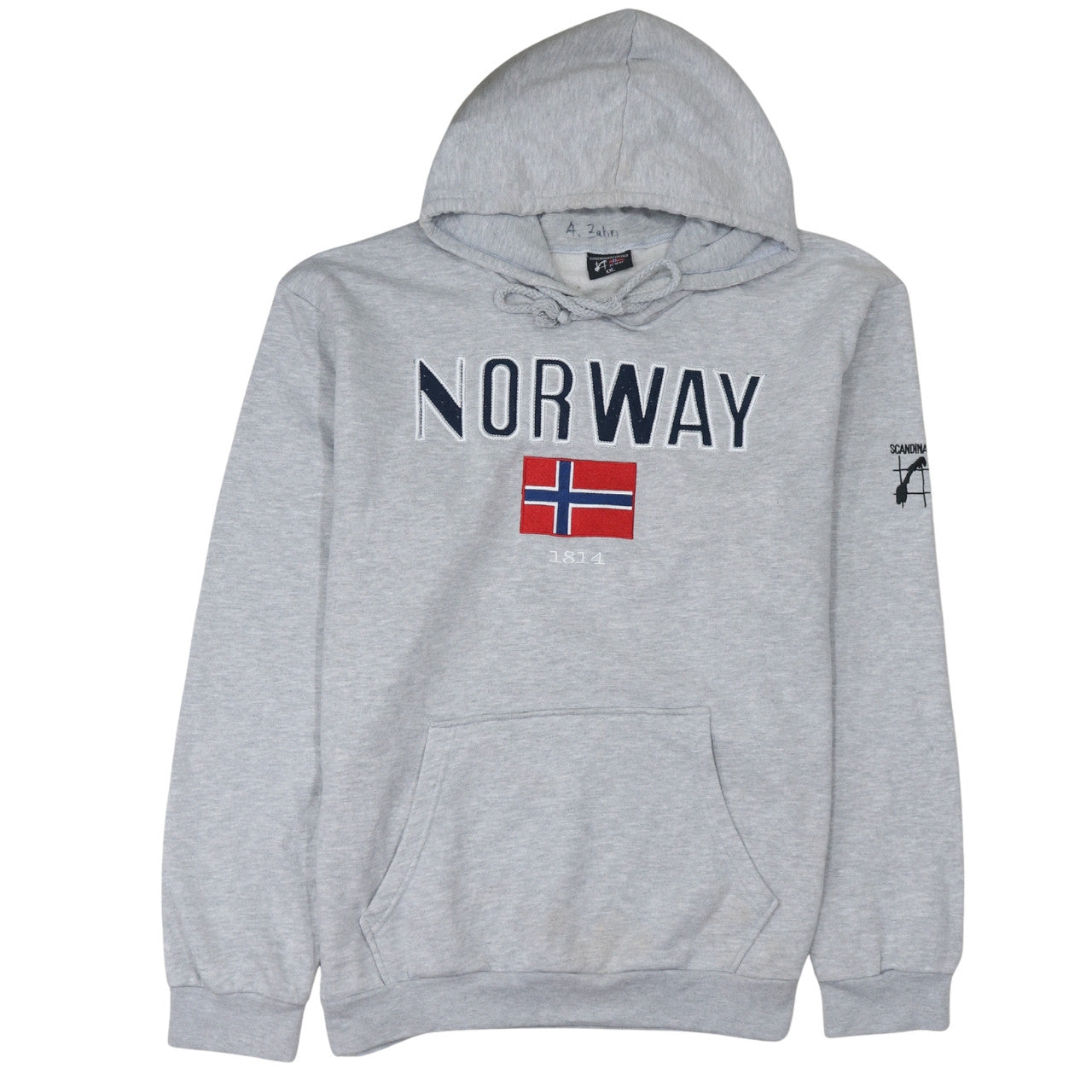 Scandinavian Explorer Mens Grey Norway Pullover Hoodie 2XL