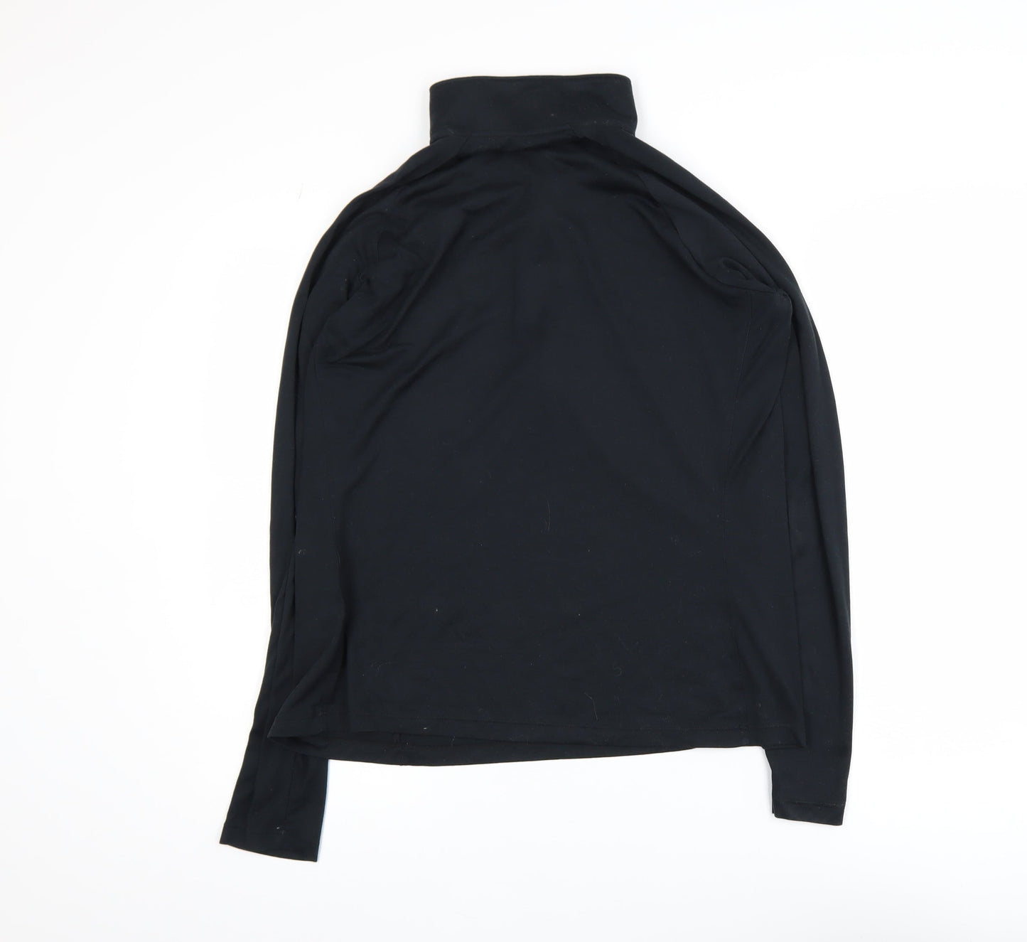 Under Armour Boys Black L Long Sleeve 1/4 Zip Track Jacket HeatGear