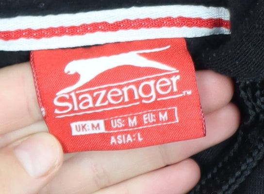 Slazenger Men's Black Pullover Hoodie Size M Fleece Sweatshirt