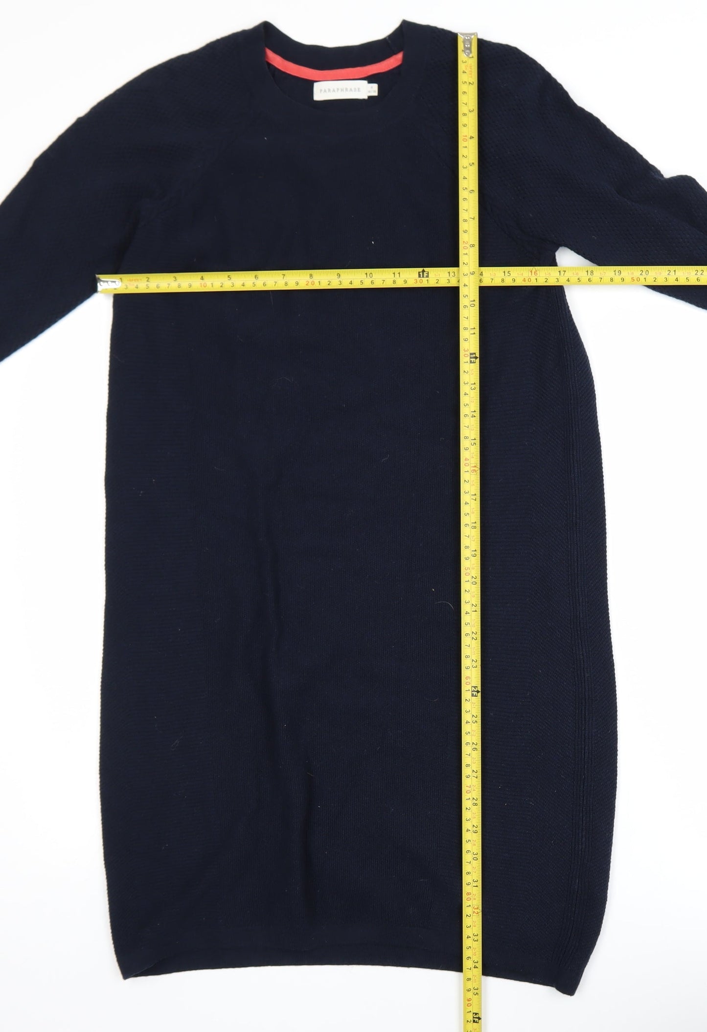 Paraphrase Women’s Black Wool Cotton Knit Jumper Dress Size 10