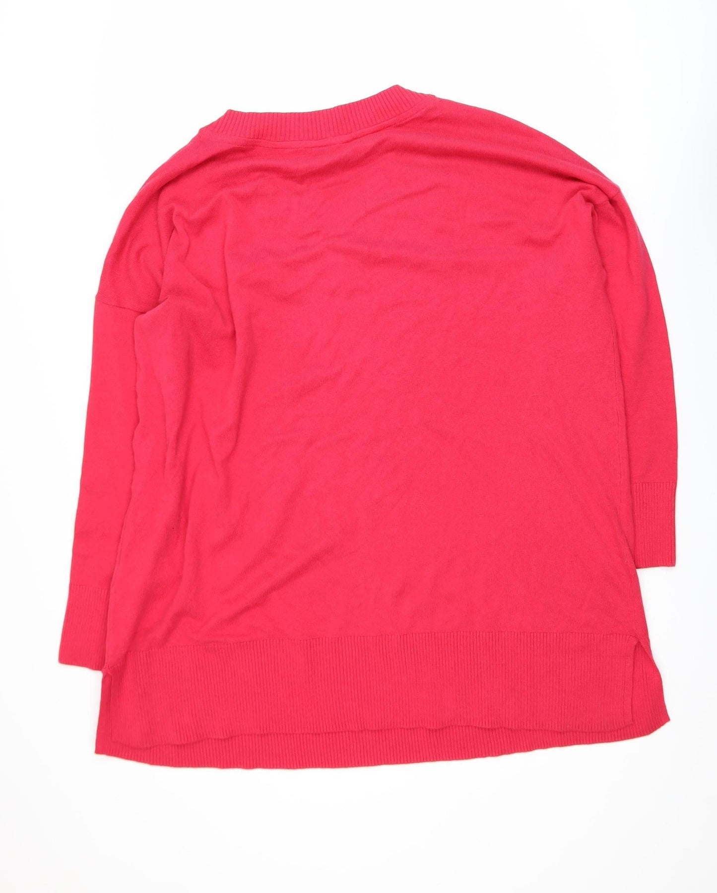 bpc Selection Women Red V-Neck XL Pullover Jumper Cotton Blend