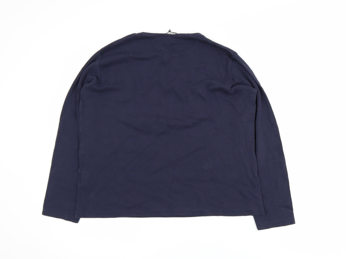 Isle Essentials Girls Blue 15-16 Years Embroidered Robin Long Sleeve Top