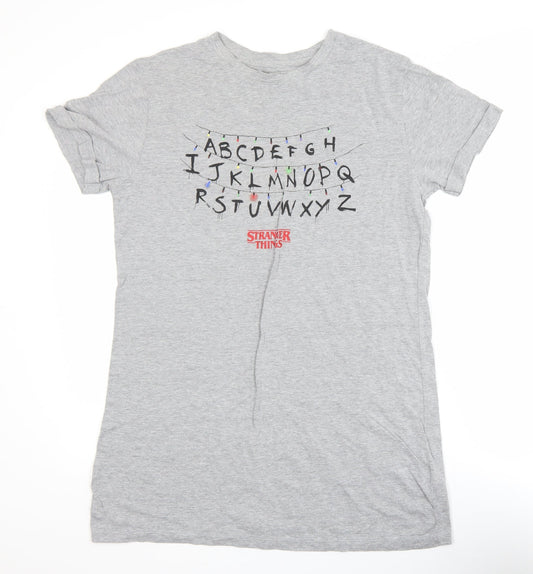 Stranger Things Women's Grey XS Short Sleeve Cotton T-Shirt