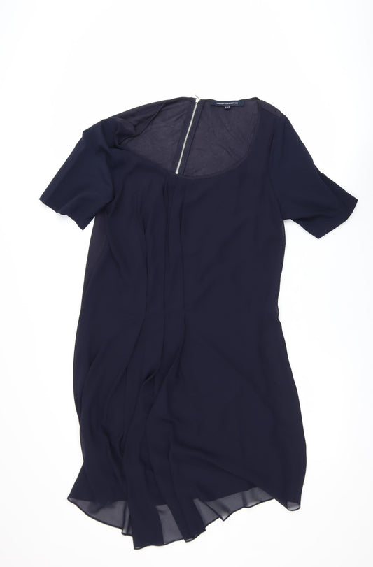 French Connection Women's Blue Size 16 Shift Dress Short Sleeve