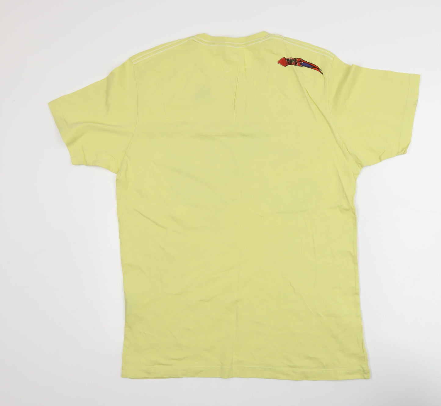 Zara Men Yellow Graphic Cartoon T-Shirt XL Short Sleeve