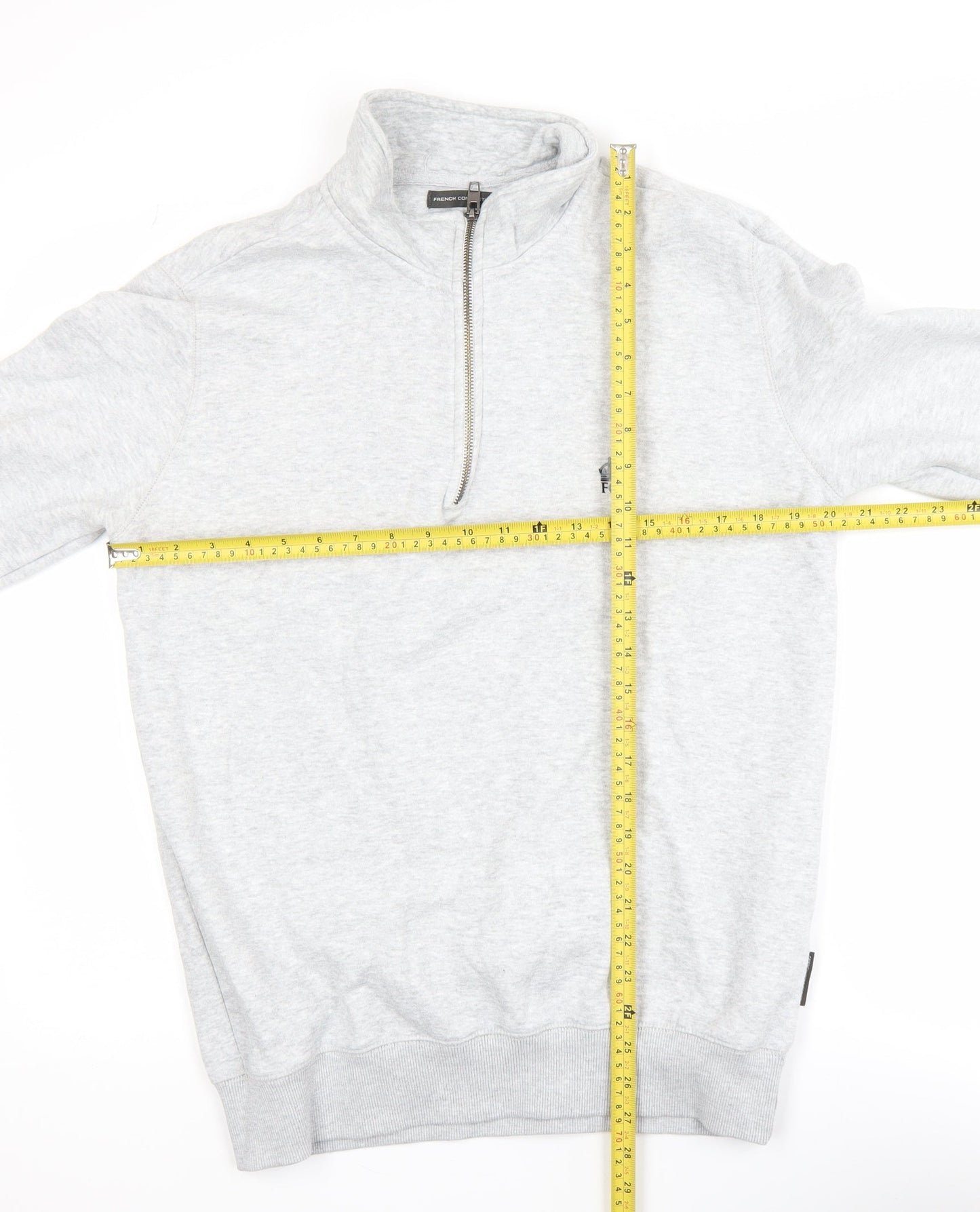 French Connection Men's Grey 1/4 Zip Sweatshirt Size S