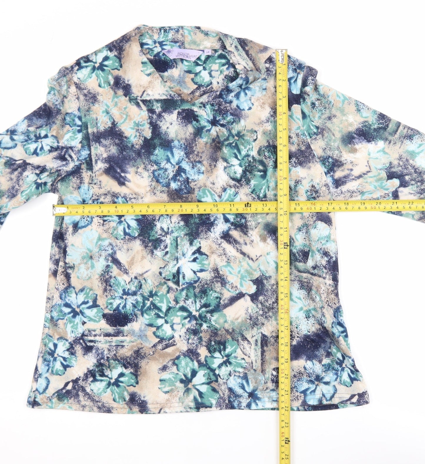 Honor Millburn Women's Multicoloured Floral Tunic Blouse Size 14