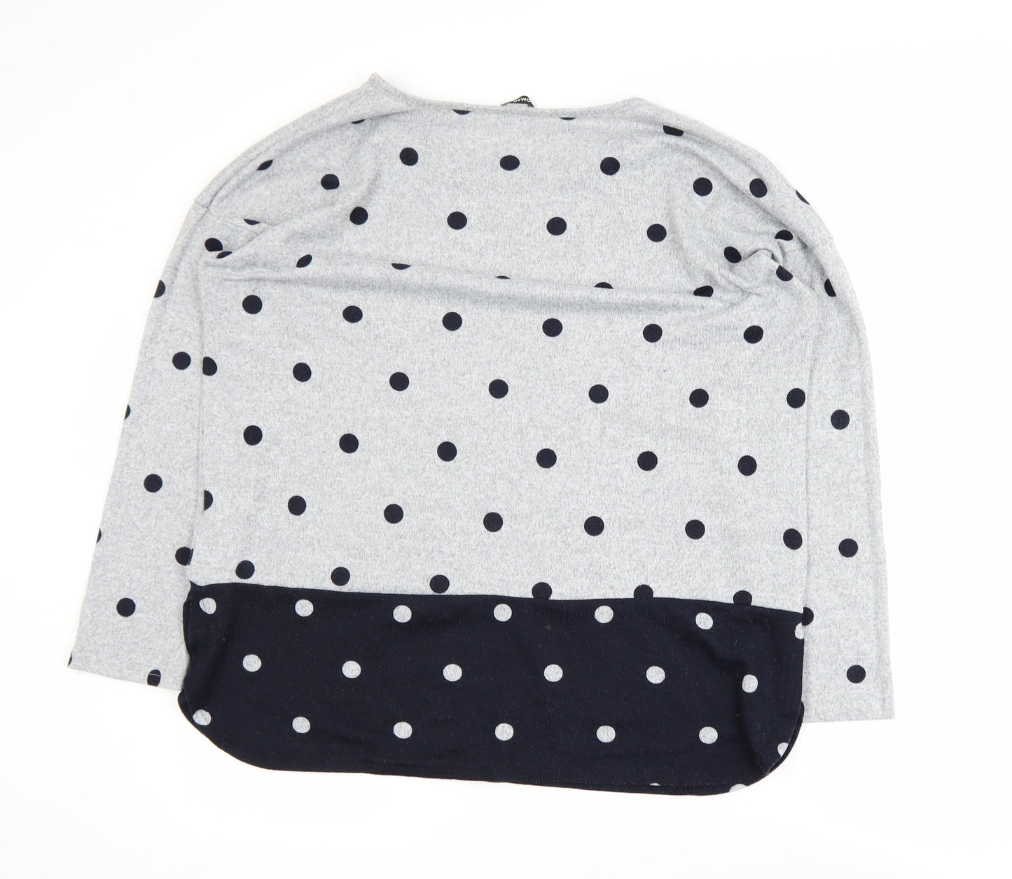Roman Women’s Grey Polka Dot 3/4 Sleeve Jersey T-Shirt Size 18