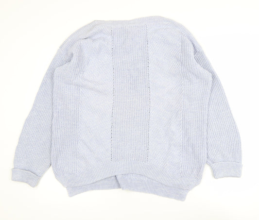Marks and Spencer Women Blue Cotton Knit Jumper Size L