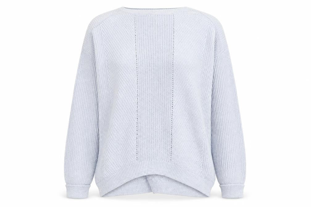 Marks & Spencer Women Blue Cotton Knit Jumper Size L
