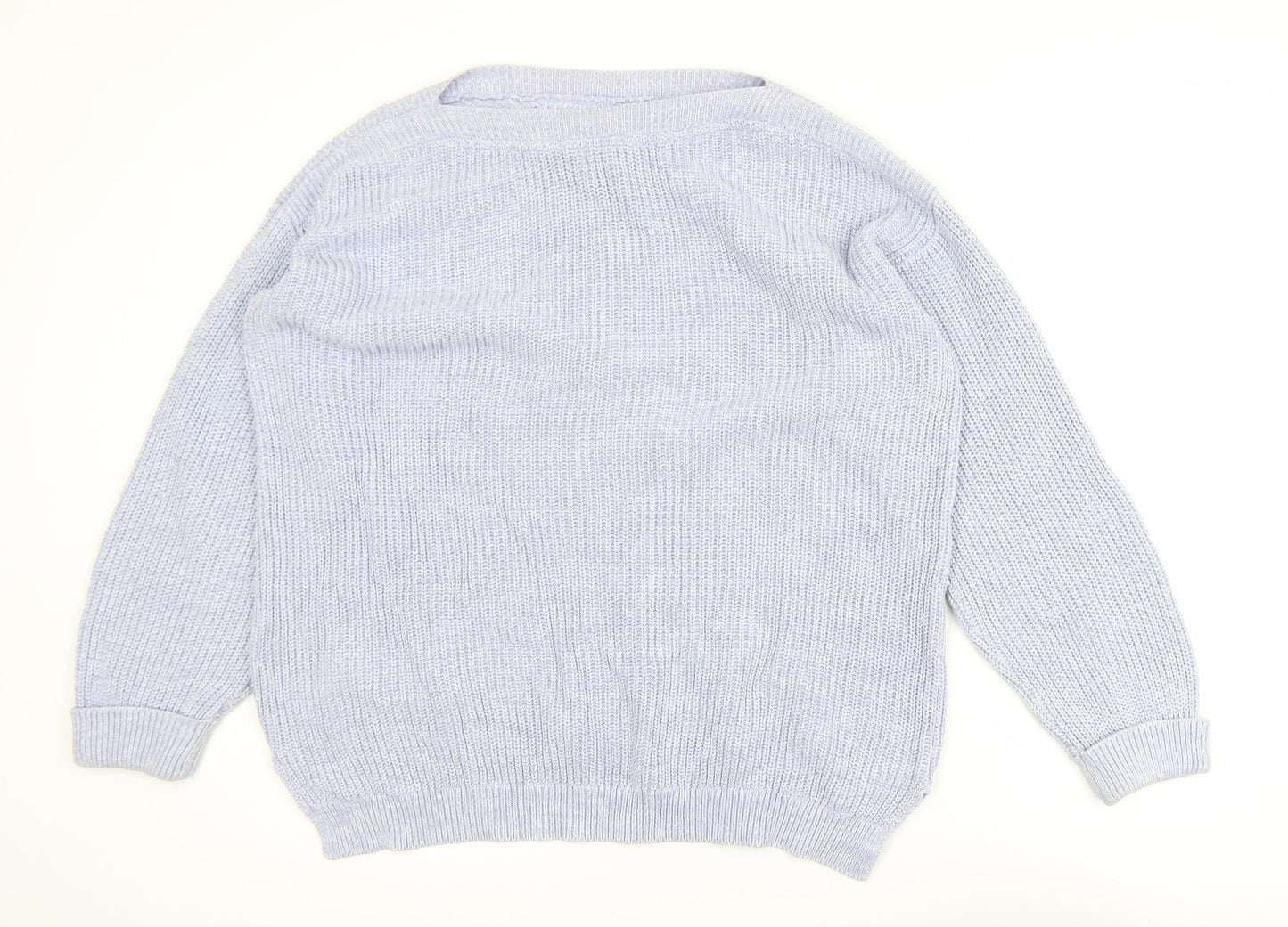 Marks and Spencer Women Blue Cotton Knit Jumper Size L