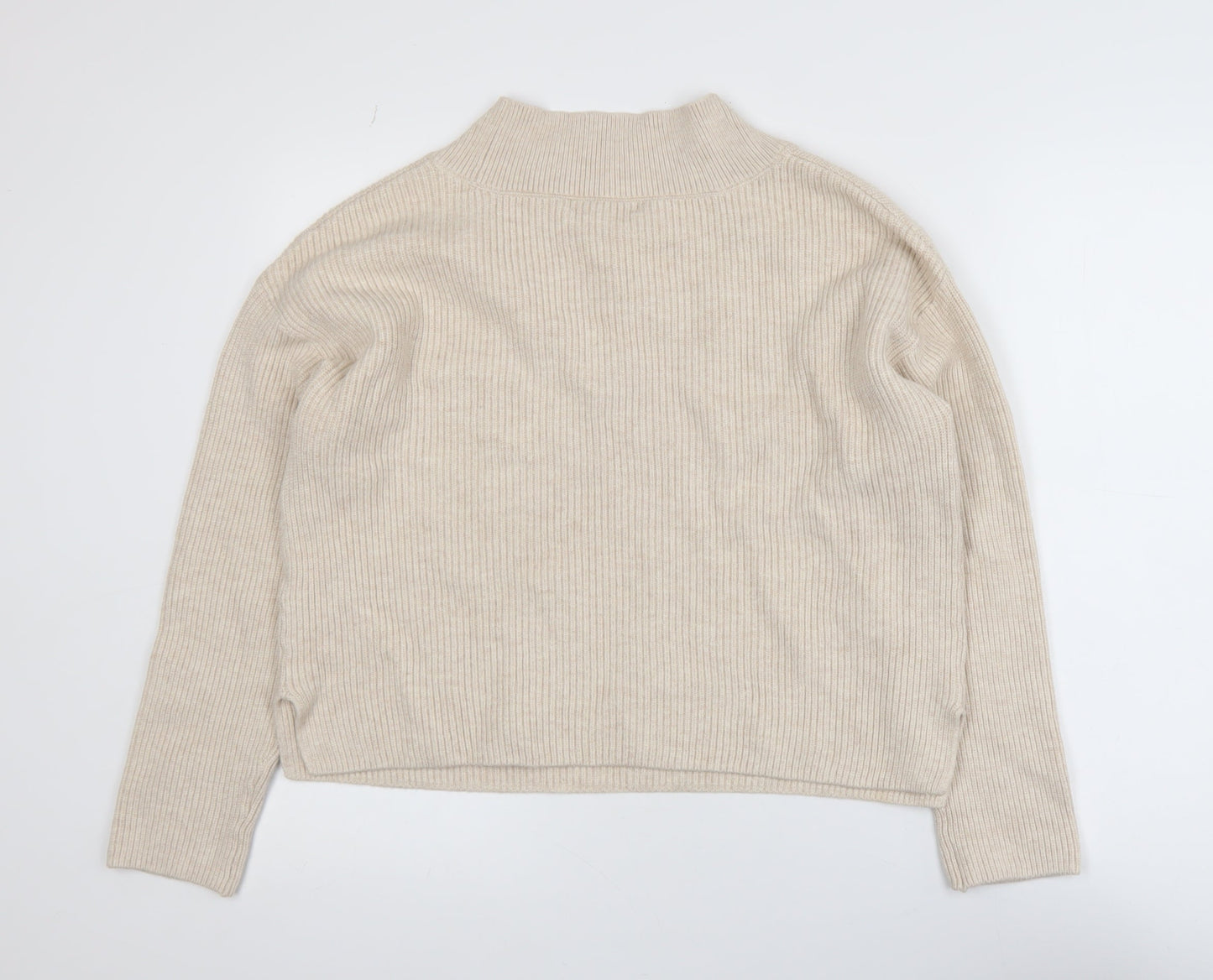 Marks and Spencer Womens Beige V-Neck Knit Jumper Medium