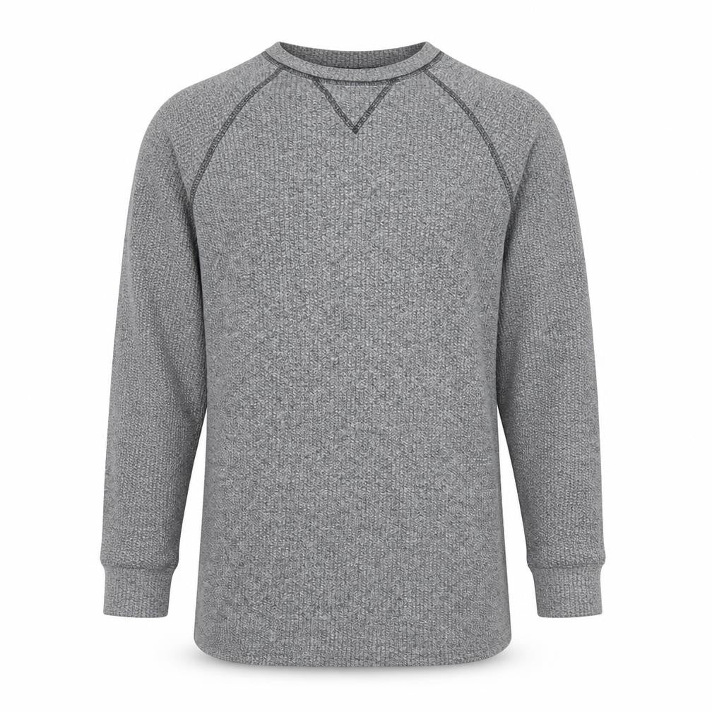 Zara Men Grey Waffle-Knit Pullover Jumper Size M