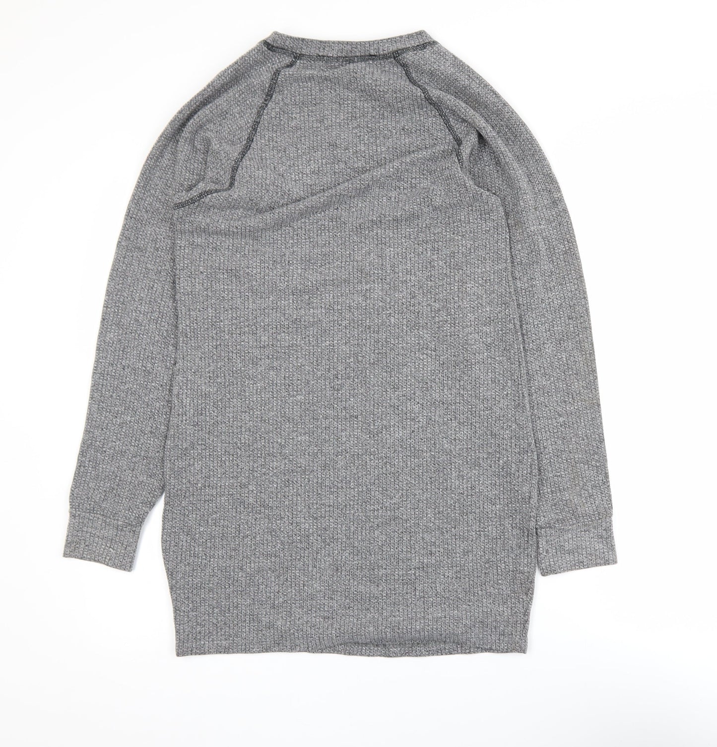 Zara Men Grey Waffle-Knit Pullover Jumper Size M