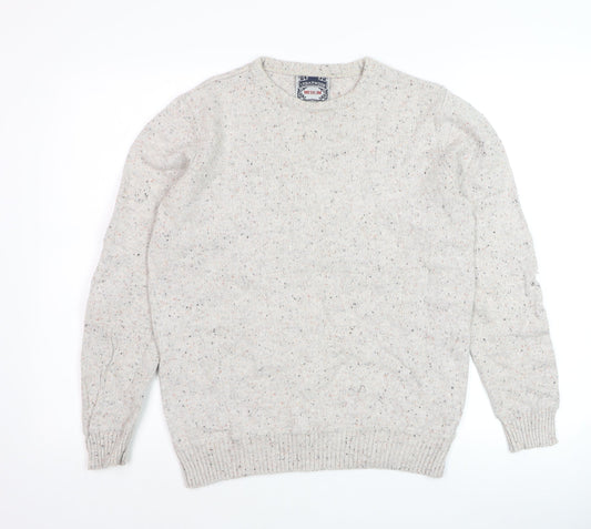 Cedarwood State Men’s Beige Wool Blend Crew Neck Pullover Sweater Medium
