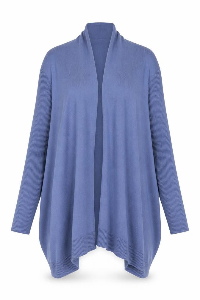 DKNY Womens Blue Knit Open Front Long Sleeve Cardigan Size 12