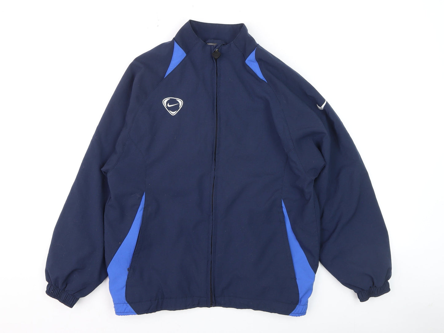 Nike Boys Blue Full Zip Track Jacket Size 10-12 Years Polyester Sportswear