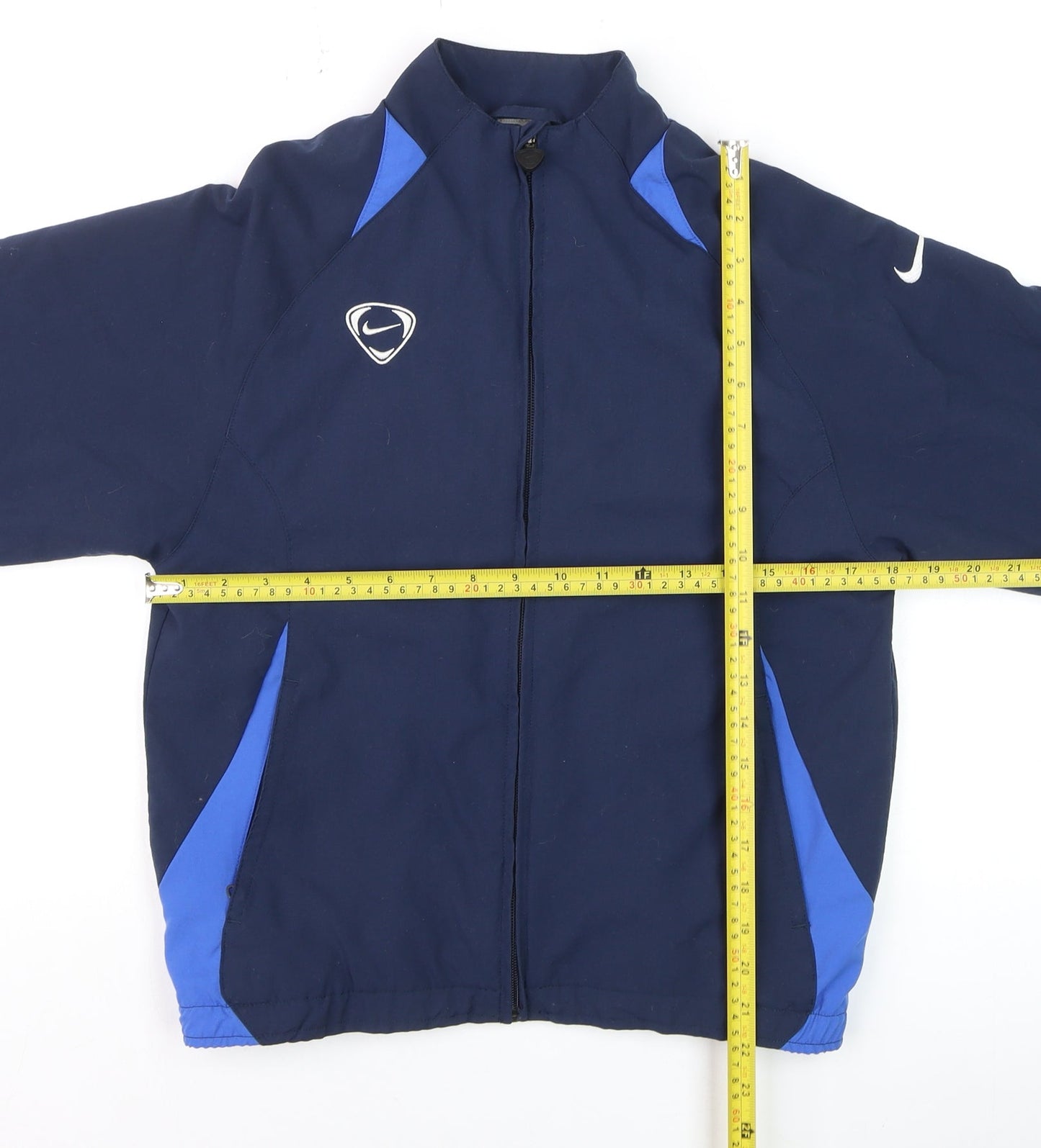 Nike Boys Blue Full Zip Track Jacket Size 10-12 Years Polyester Sportswear