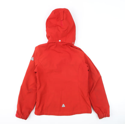 Close-up detail of Sergent Major boys’ red soft shell hooded jacket 9-10 years windproof