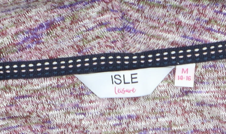 ISLE Leisure Women’s Purple Marl Cowl Neck Pullover Hoodie Size 14-16