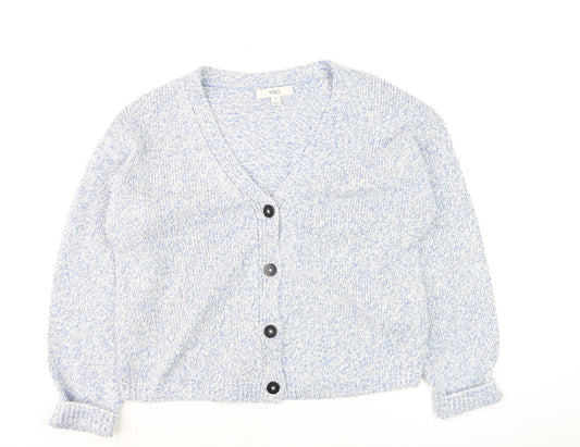 Marks and Spencer Women Blue Knit Button Cardigan M Classic Fit