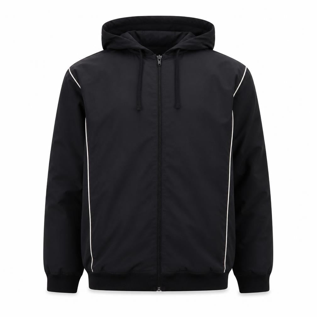 St. John's Bay Men's Black M Windbreaker Hooded Jacket