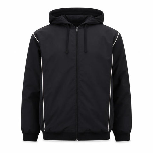 St. John's Bay Men's Black M Windbreaker Hooded Jacket