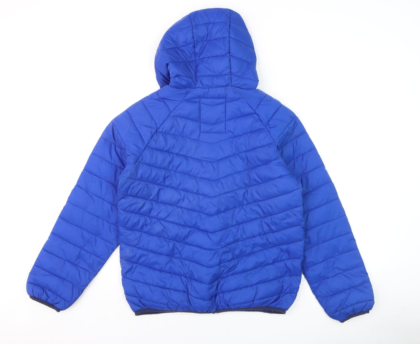Marks and Spencer Boys Blue Hooded Puffer Jacket 12-13 Years Winter Casual