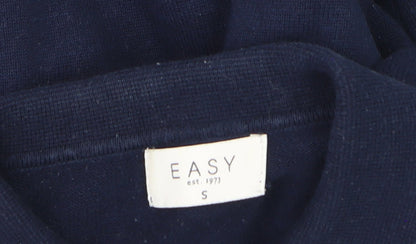 Additional view of Easy Men’s Blue Collared Henley Knit Jumper, size S