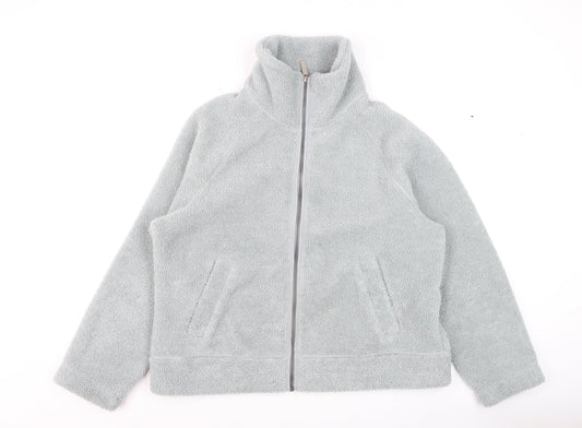 Part Two Womens Grey Fleece Zip Jacket Size 14 Warm Autumn Layer