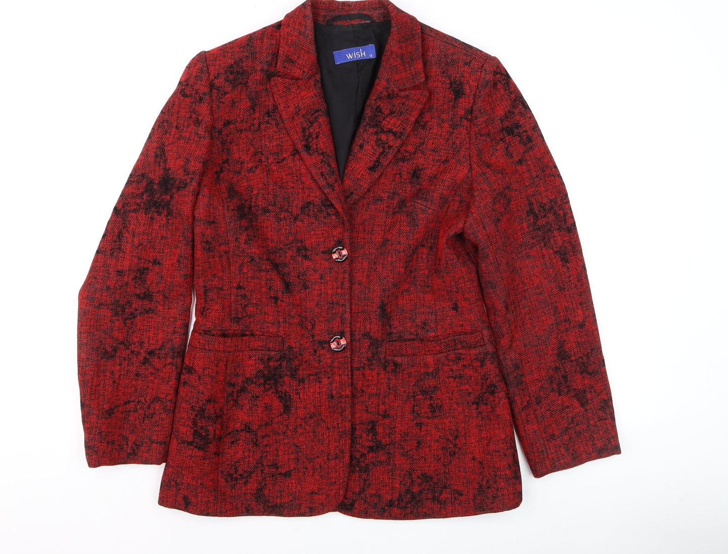 Wish Women Red Blazer Size 12 Classic Tweed Jacket