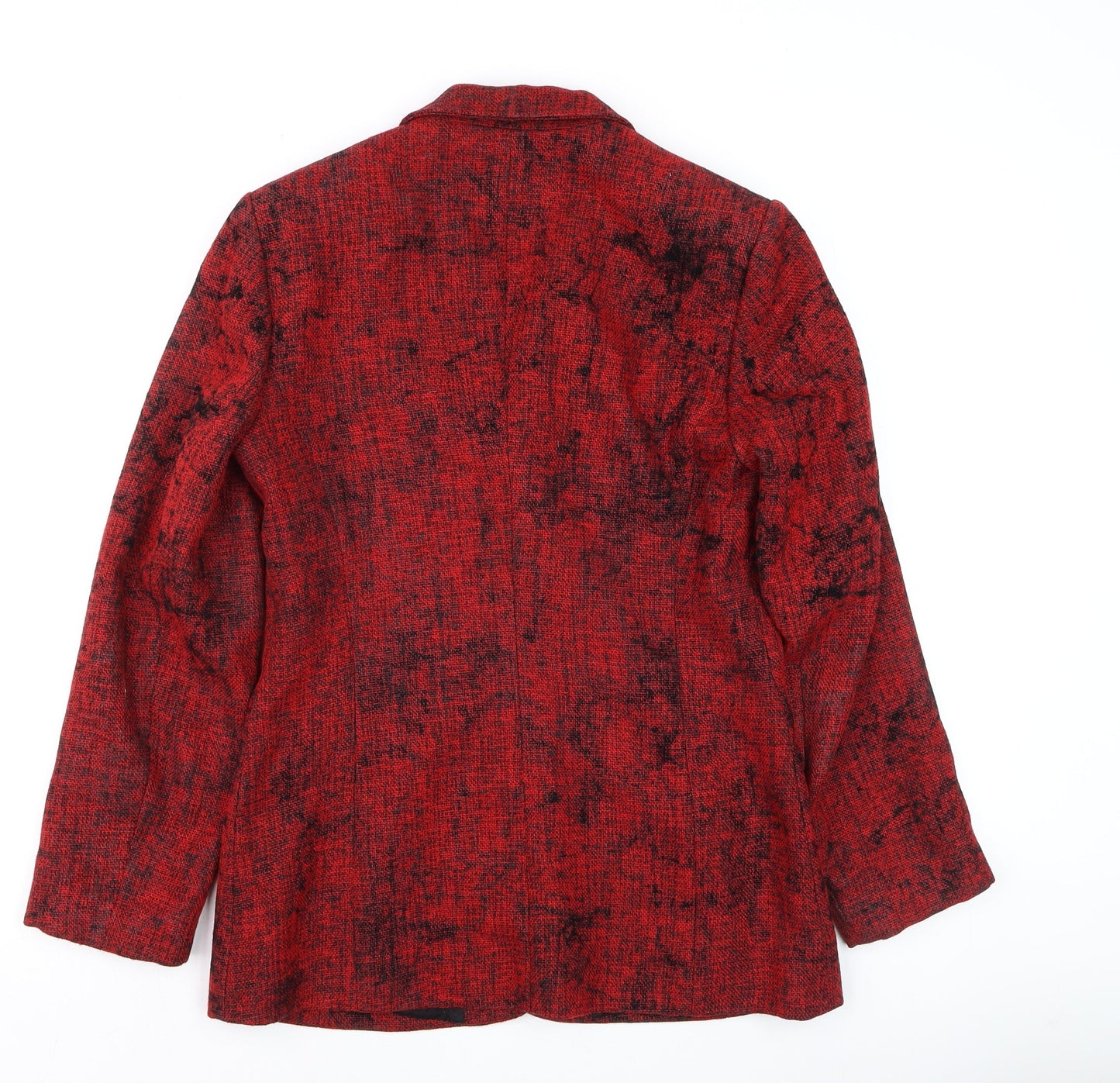 Wish Women Red Blazer Size 12 Classic Tweed Jacket