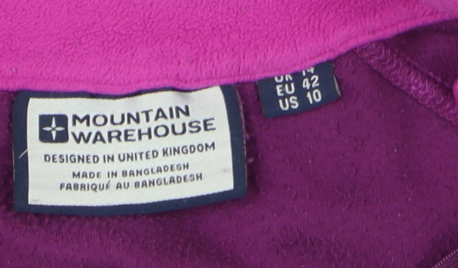 Mountain Warehouse Womens Purple Fleece Pullover Hoodie Size 14