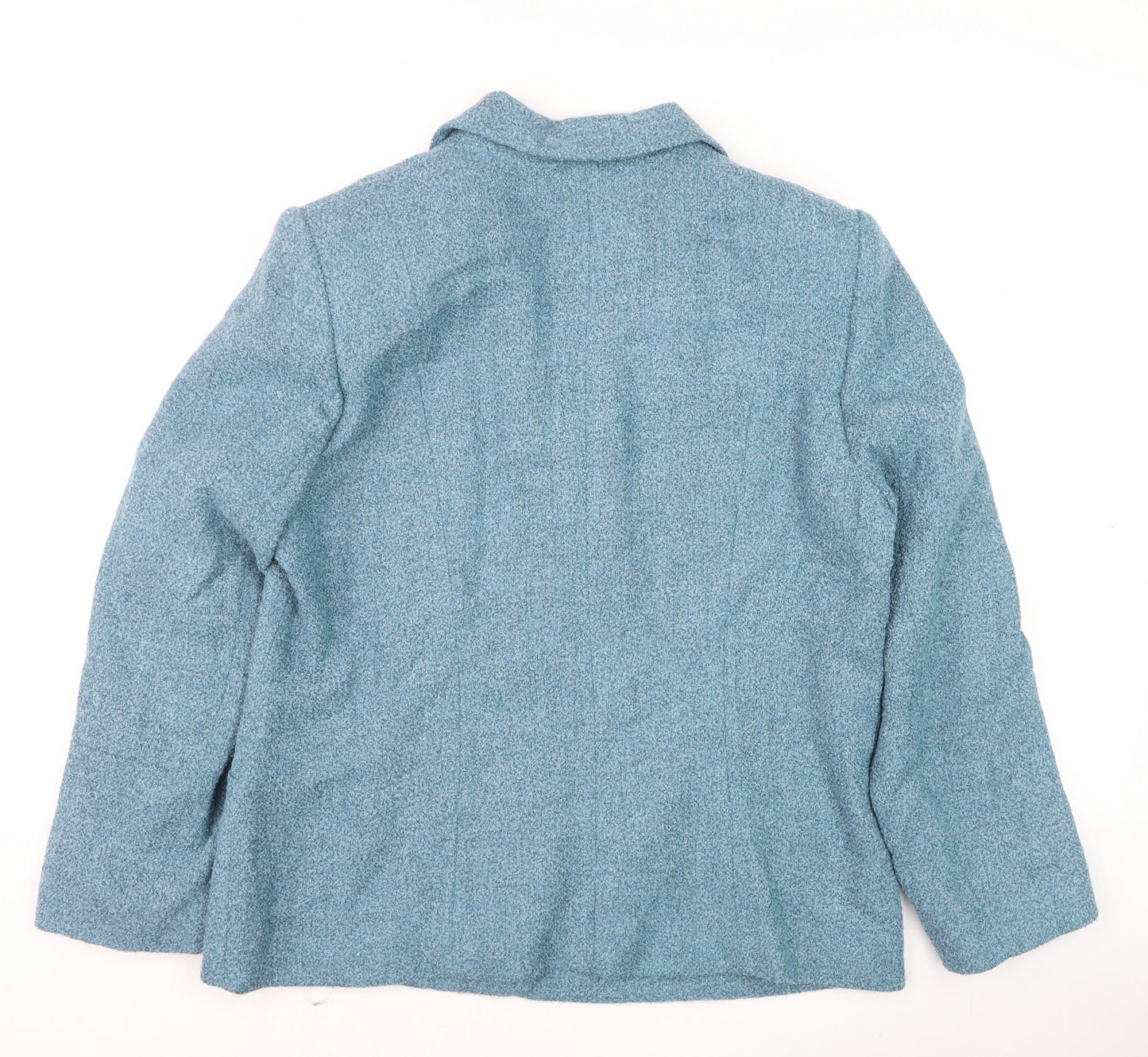 Eastex Womens Blue Wool Tweed Blazer Jacket Size 14