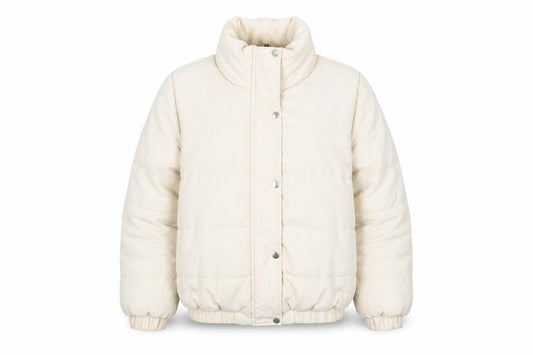 Boohoo Women's Beige Puffer Jacket Size 10 Winter Warm Outerwear