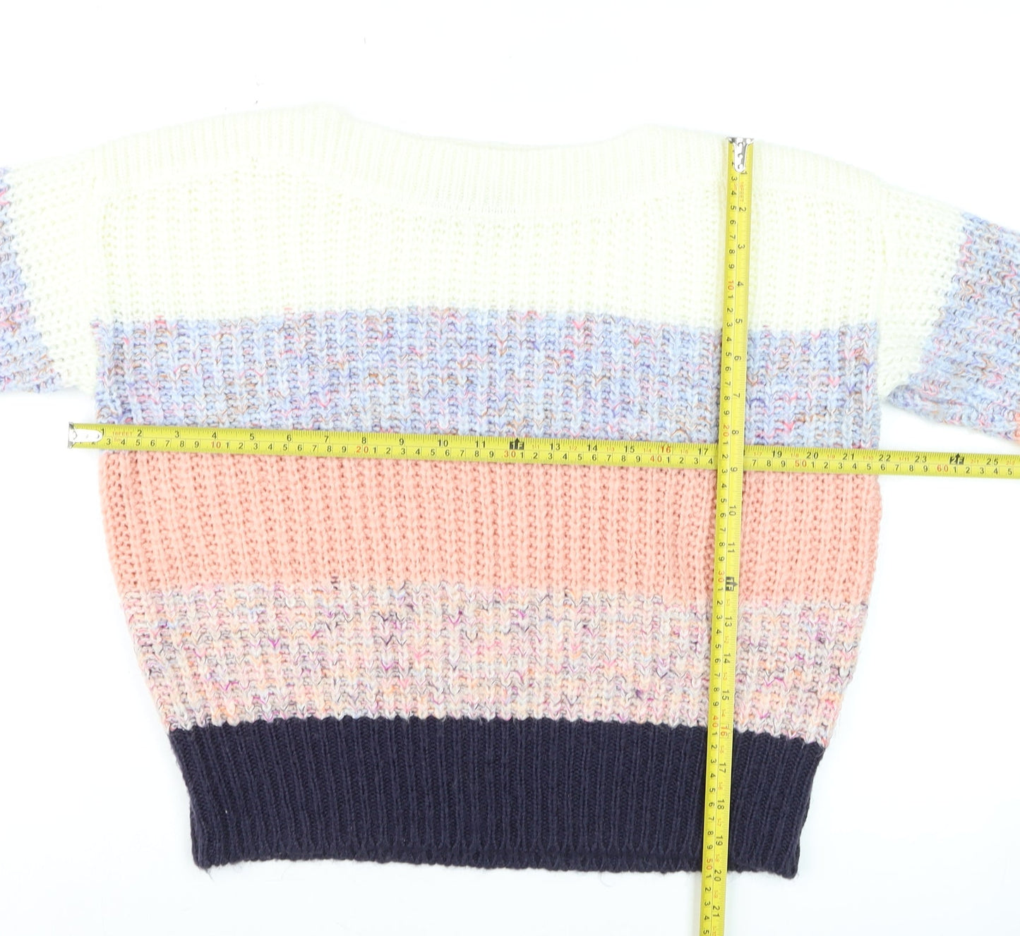 Nutmeg Women Multicoloured Size 10 Chunky Knit Pullover Jumper