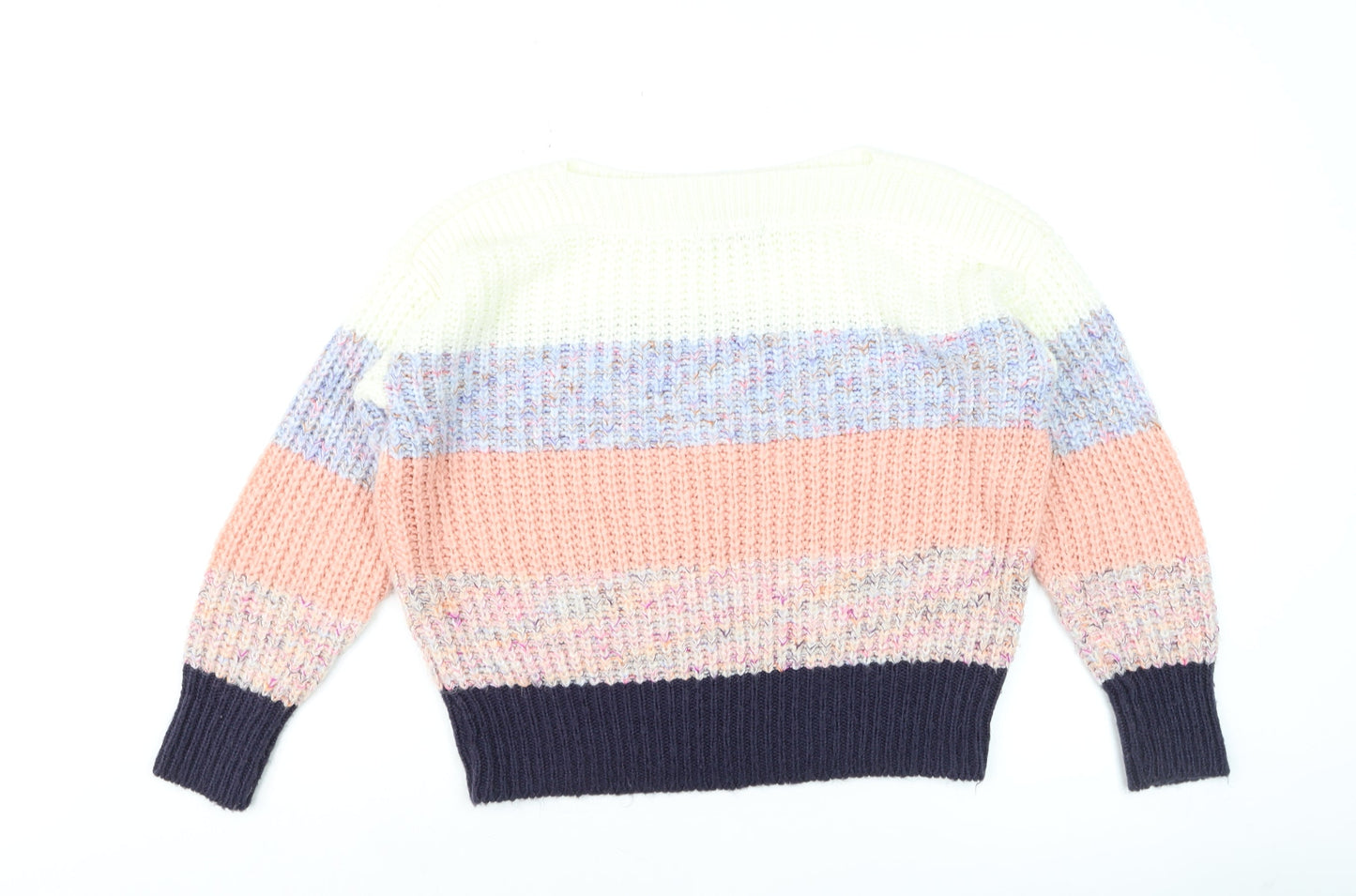 Nutmeg Women Multicoloured Size 10 Chunky Knit Pullover Jumper