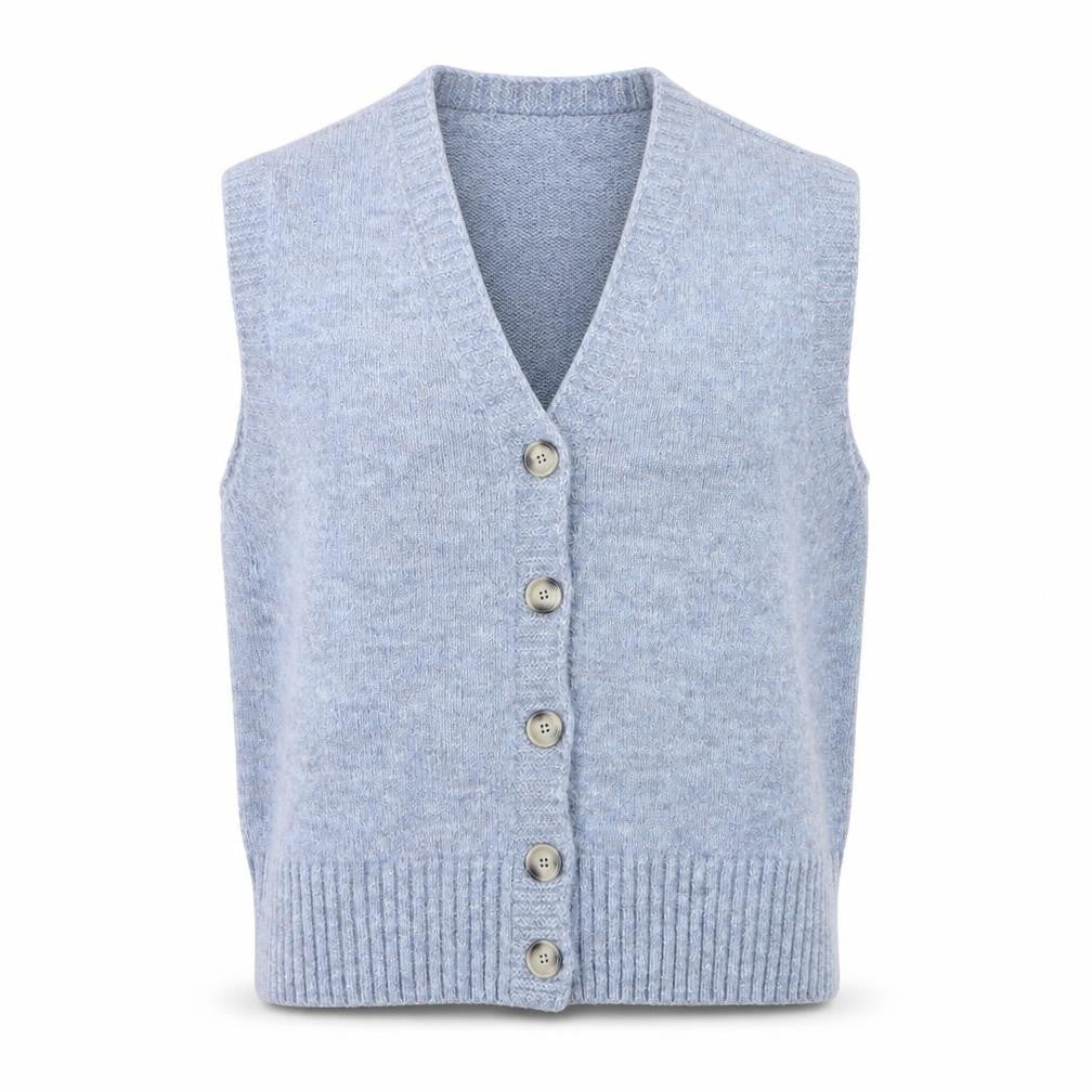 Next Men’s Blue Knit Button Vest Jumper L Acrylic Blend