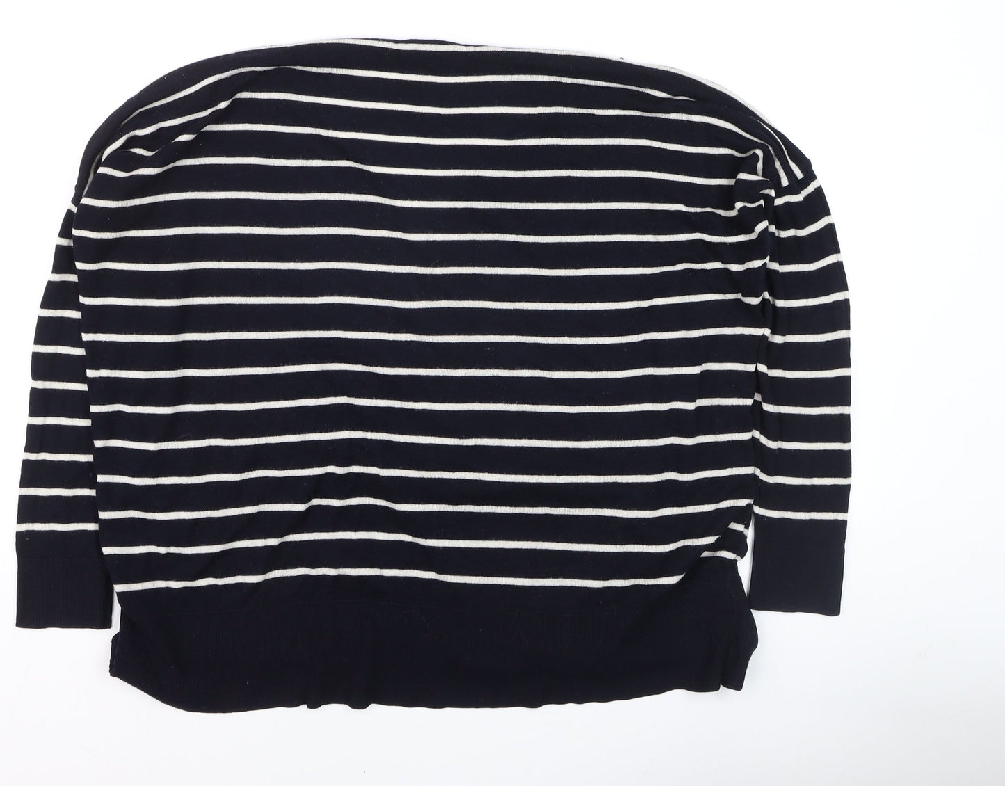 H&M Women's Blue Striped Boat Neck Pullover Jumper XS