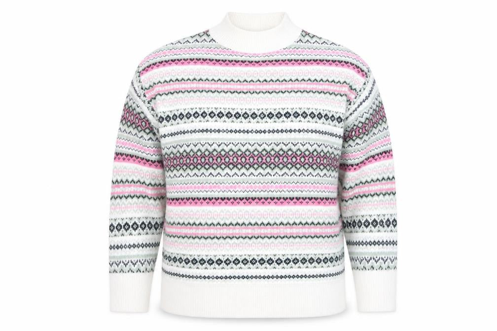 Isle Womens Multicoloured Fair Isle Knit High Neck Jumper Size S