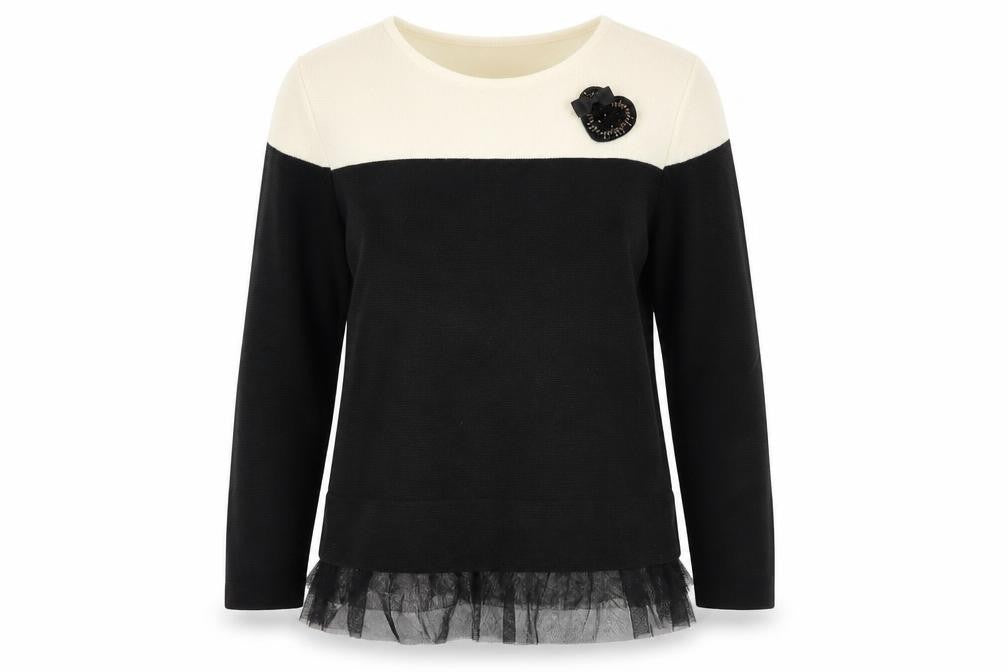 Maria Bellentani Women Black Wool Blend Pullover Jumper Size 10