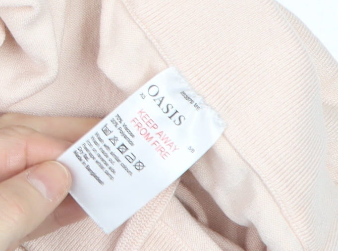 Oasis Women Pink XS Jogger Trousers Cotton Blend Elastic Waist