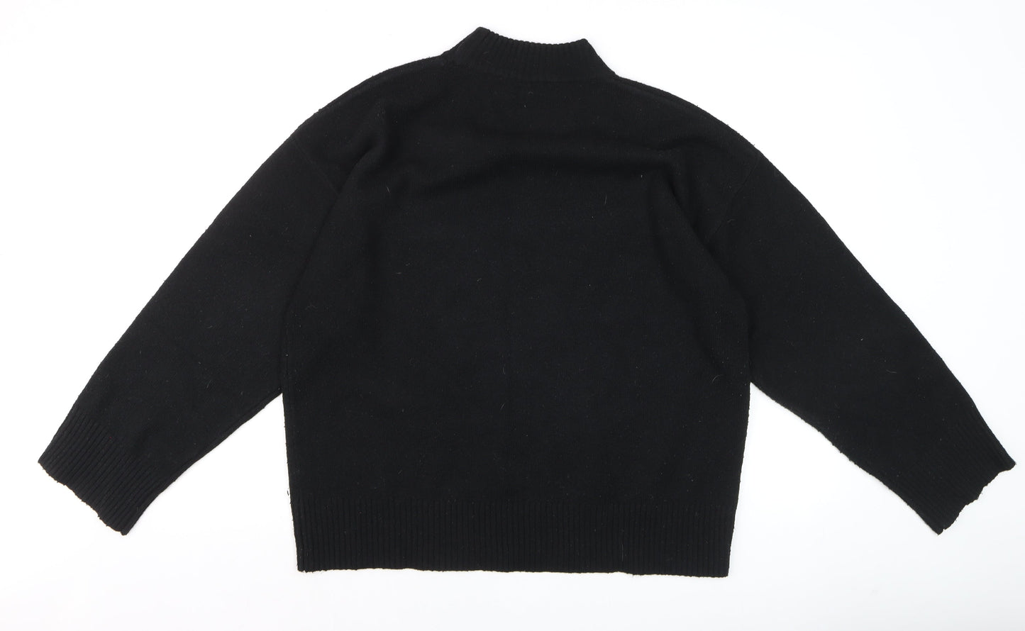 Tu Women Black Sequin 'Jolly' Christmas Jumper Size 14 High Neck