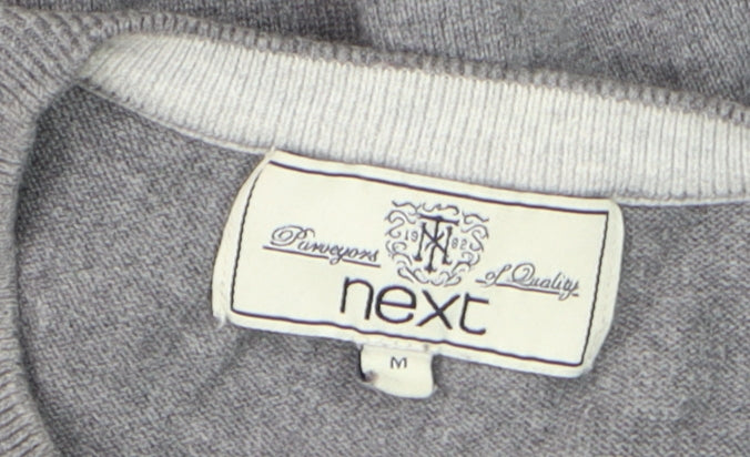Next Men’s Grey Dog Graphic Cotton Crew Neck Jumper Size M