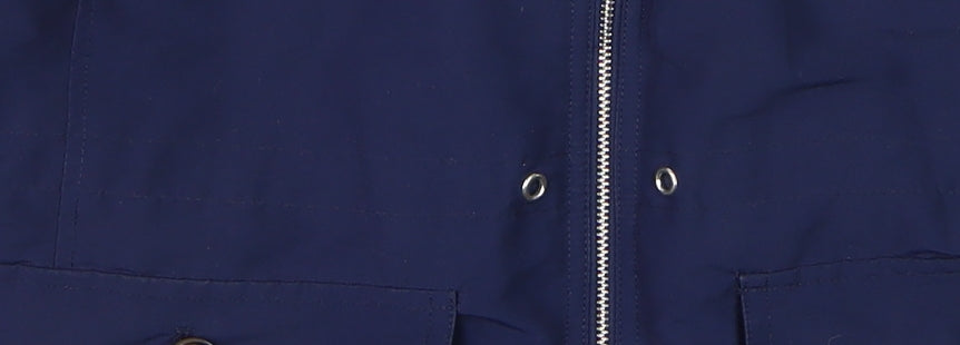 Papaya Women’s Blue Parka Jacket Size 16 Hooded Lined Zip Pockets