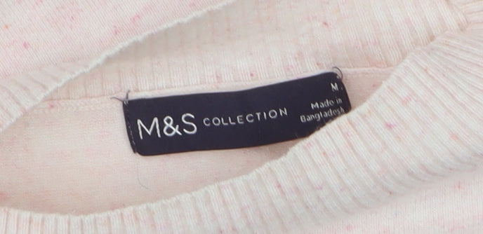 Marks and Spencer Women’s Pink Crew Neck Short Sleeve Jumper Size M