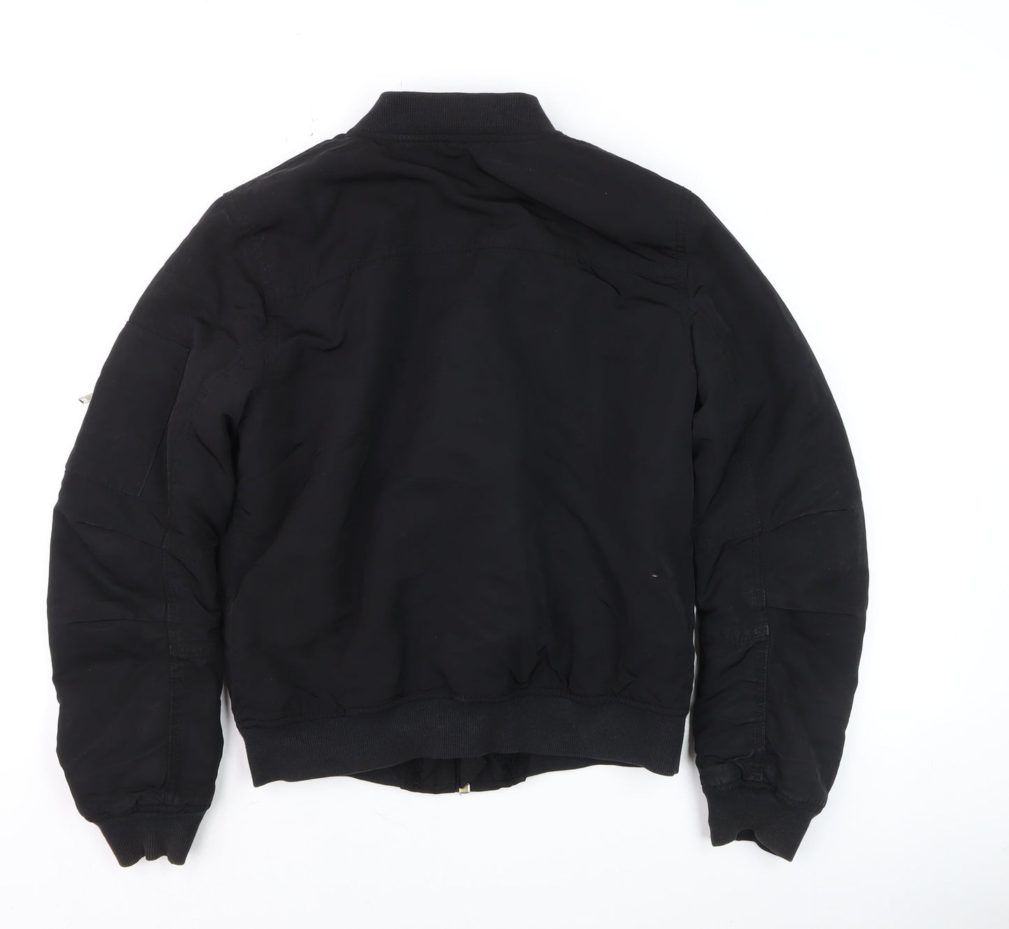 Select Womens Black Bomber Jacket Size 10 Polyester Lined Casual